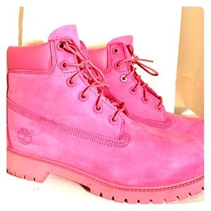 Pink timberlands boots 1 day sale !!!!!